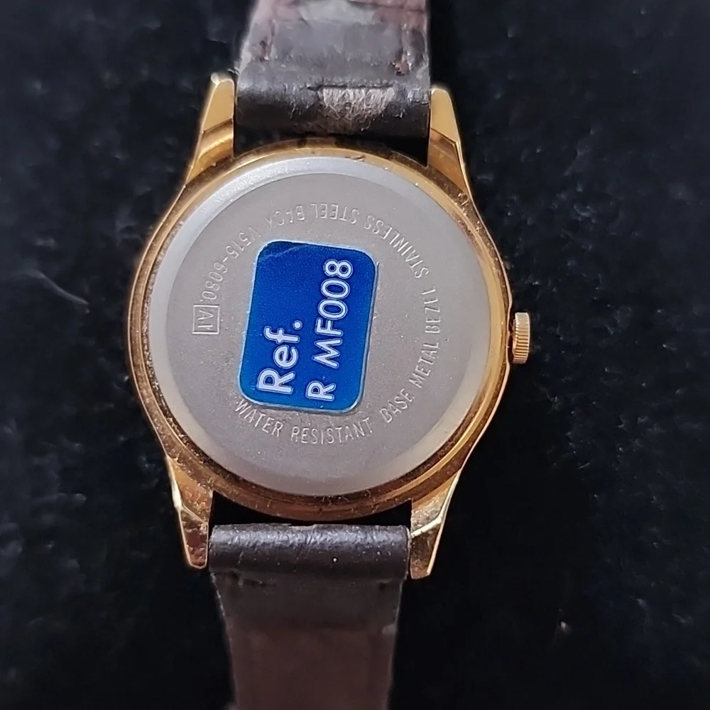 Vintage Disney Gold Mickey Mouse Watch with Black Strap